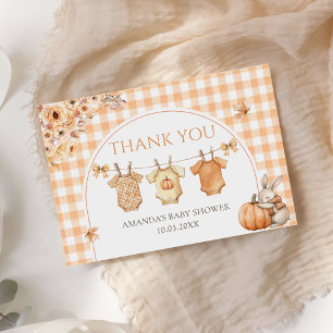 Agradecimiento Pequeña tarjeta de Baby Shower Floral de calabaza