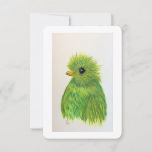 Agradecimiento Pequeña tarjeta de felicitación para aves verdes