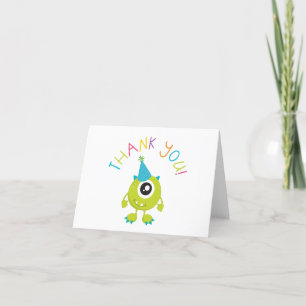 Agradecimiento Pequeño Monstruo cumpleaños - Tarjeta de agradecim
