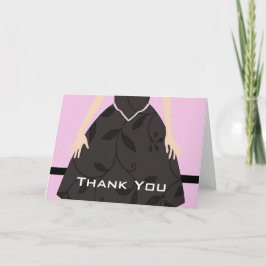 Agradecimiento Pequeño vestido negro Girly Gracias Tarjeta De Sal