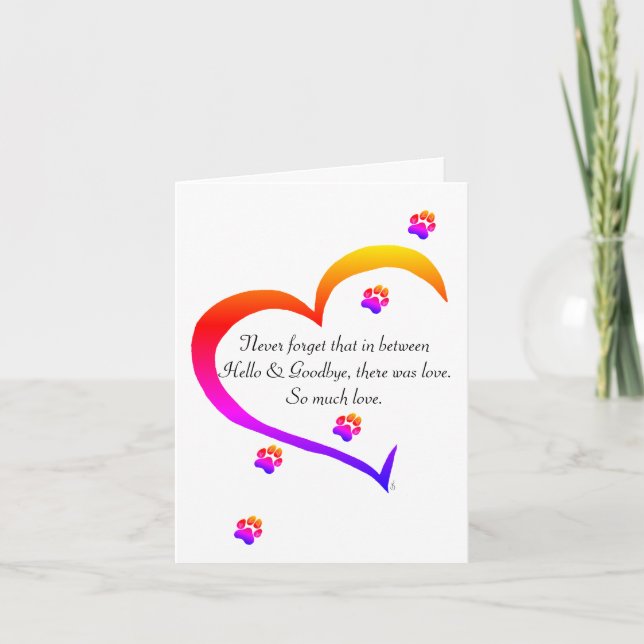 Agradecimiento Pérdida de una tarjeta de felicitación por simpatí (Anverso)