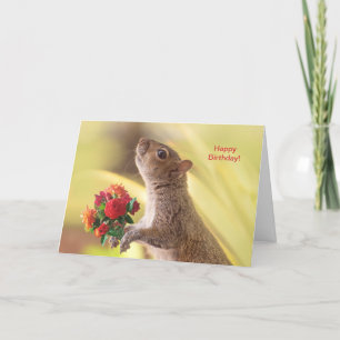Agradecimiento Personaliza la ardilla linda con la tarjeta de cum