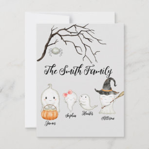 Agradecimiento Personalización de la tarjeta Halloween Ghost de l