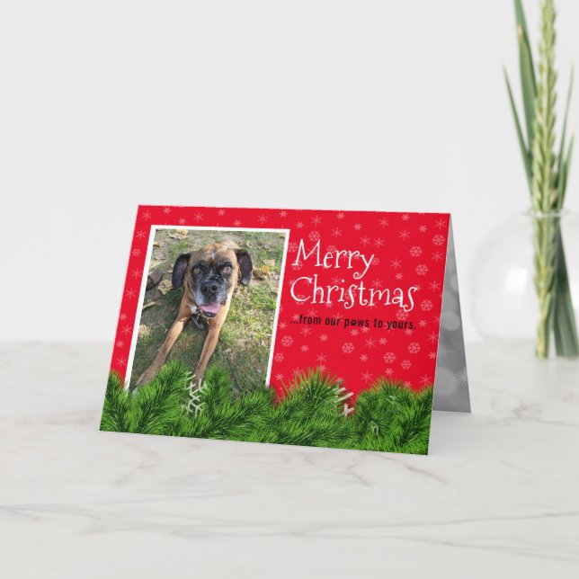 Agradecimiento Personalizada de la tarjeta de perro - Navidades (Anverso)