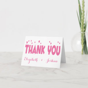 Agradecimiento Personalizado Corazón Rosa Fucsia y