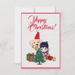 Agradecimiento Personalizado Cute Labrador Perro con tarjeta de N