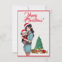 Personalizado Cute Westig Dog Con Tarjeta De Navid