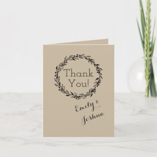 Agradecimiento Personalizado de boda de Template Brown - tarjeta