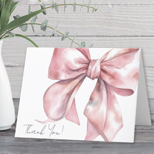 Agradecimiento Personalizado Elegante Lazo Rosa
