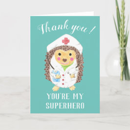 Agradecimiento Personalizado hedgehog enfermera tarjeta de agrade