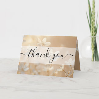 Agradecimiento personalizado sepia flores blancas