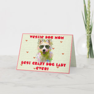 Agradecimiento Personalizado Westie Mom Dog Mejor Loco Tarjeta de