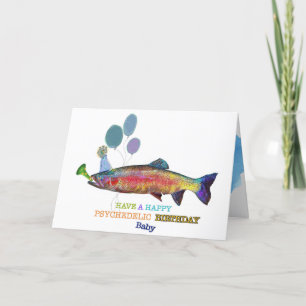 Agradecimiento Pescado de la tarjeta de cumpleaños Groovy Happy