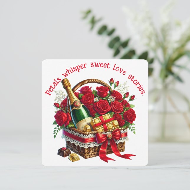 Agradecimiento Petals Whisper - Tarjeta El día de San Valentín (Anverso de pie)