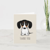 Piebald Dachshund Gracias Tarjeta De Saludo Person