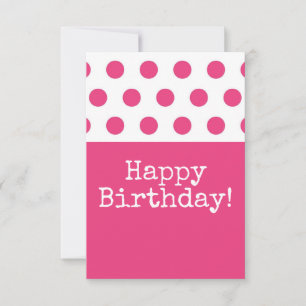 Agradecimiento Pink Polka Dot Feliz Cumpleaños Tarjeta de agradec