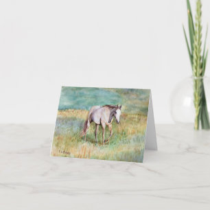 Agradecimiento Pintura de arte de caballo Tarjeta de acuarela de