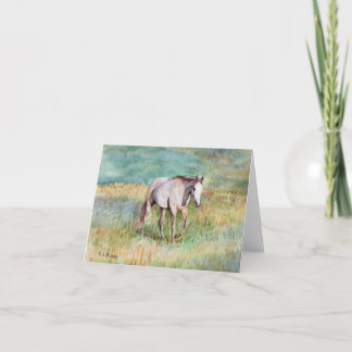 Agradecimiento Pintura de arte de caballo Tarjeta de acuarela de