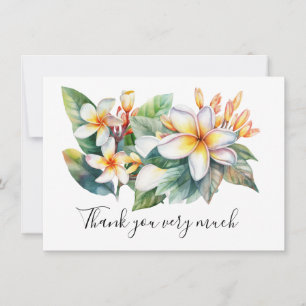 Agradecimiento Plumeria Flor en la arena tarjeta de agradecimient
