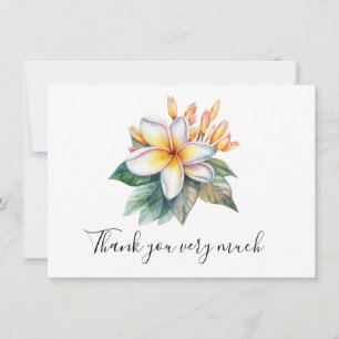Agradecimiento Plumeria Flor en la arena tarjeta de agradecimient