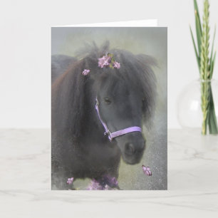 Agradecimiento Pony negro - Tarjeta de saludo