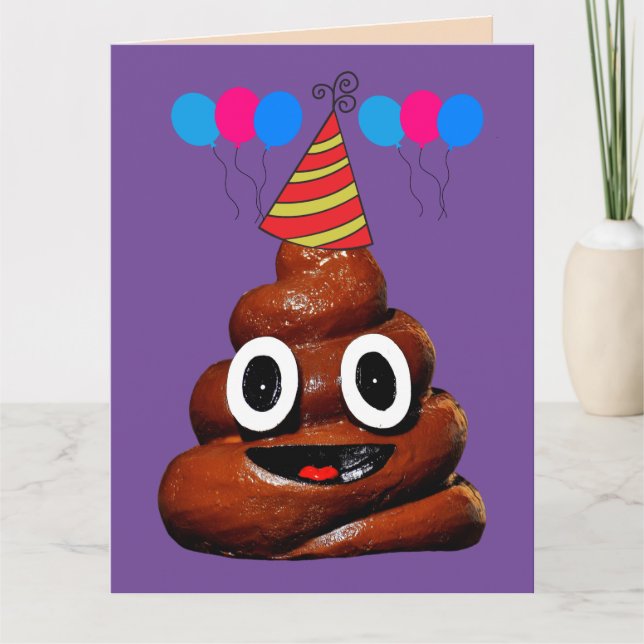 AGRADECIMIENTO POOP SMILE FUNNY CUMPLEAÑOS GRAN TARJETA DE REUNIÓ (Anverso)