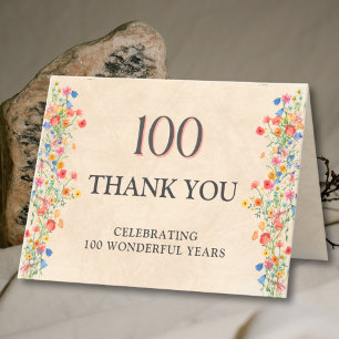 Agradecimiento por el 100 cumpleaños floral – Eleg