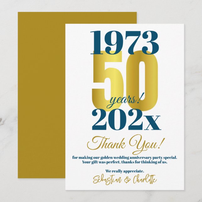 Agradecimiento por la fiesta del 50 aniversario de (Anverso / Reverso)