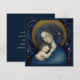 Agradecimiento Por mamá en el día de la madre. Tarjeta madre e hi