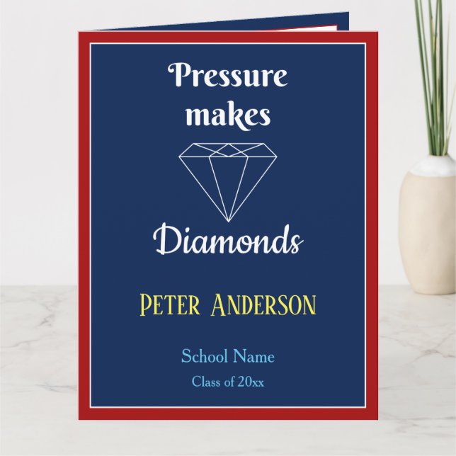 Agradecimiento Presión hace tarjeta de graduación de diamantes (Anverso)