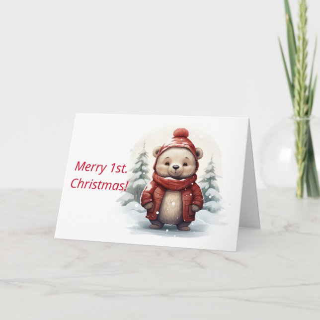 AGRADECIMIENTO PRIMERA TARJETA DE NAVIDADES DE OSO DE NAVIDAD (Anverso)
