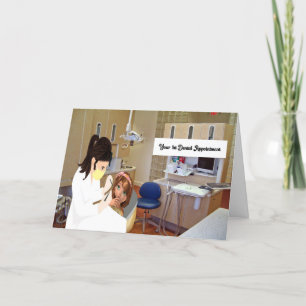 Agradecimiento Primera visita a la tarjeta de Chica joven dentist