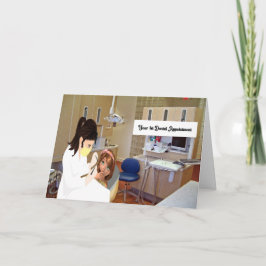 Agradecimiento Primera visita a la tarjeta de Chica joven dentist