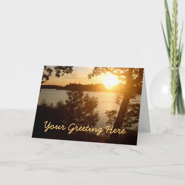 Agradecimiento Puesta del sol en la tarjeta de felicitación del (Anverso)