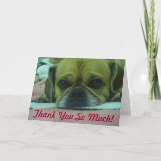 Agradecimiento PUGGLE Muchas gracias tarjeta de felicitación