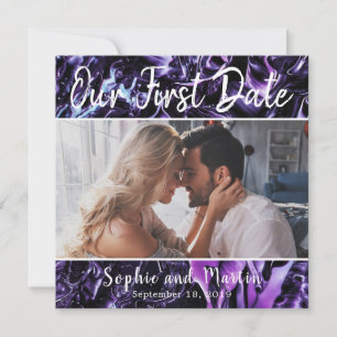 Agradecimiento Purple Elegant Nuestra Primera Tarjeta De Pareja F