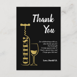 Agradecimiento purpurina, cerveza, vino, adulto, tarjeta de agrad