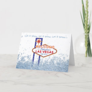 Agradecimiento Que nieve, tarjeta de Navidades de Las Vegas