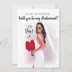 Agradecimiento ¿Quieres ser mi dama de honor? tarjeta