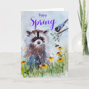 Agradecimiento Raccoon y amigos BIENVENIDOS Tarjeta de felicitaci