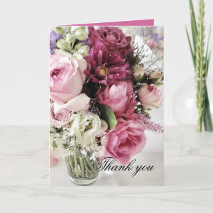 Agradecimiento Ramo de boda elegante de lujo Tarjeta de agradecim