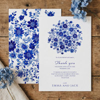 Ramo floral azul polvoriento Tarjeta de agradecimi