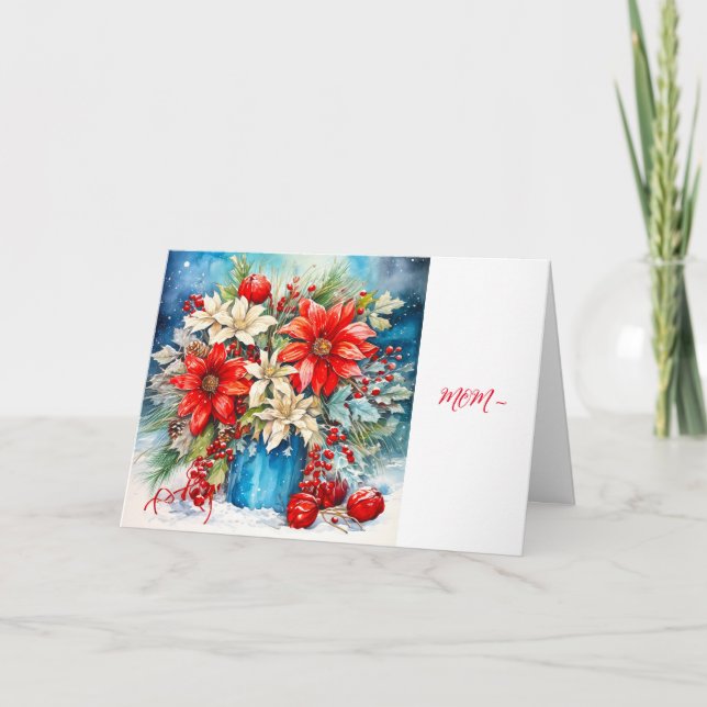 AGRADECIMIENTO RED POINSETTIA - TARJETA DE NAVIDADES MOM (Anverso)