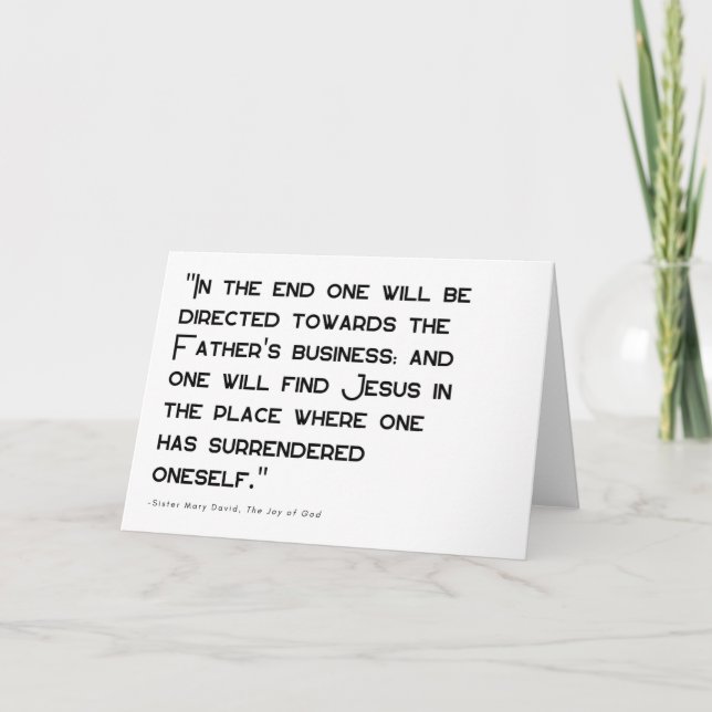 Agradecimiento Rendición y paz - Tarjeta de felicitación religios (Anverso)