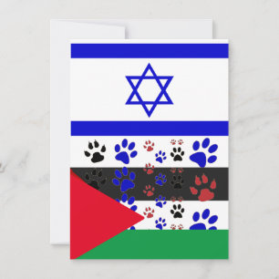 Agradecimiento Rescate animal, tarjeta de Israel y Palestina