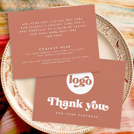 Agradecimiento Retro boho add logo terracota tarjeta de agradecim