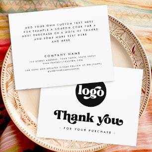 Agradecimiento Retro boho add logo terracota tarjeta de agradecim