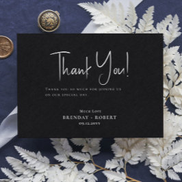 Agradecimiento Ropa negra Guión sencillo Tarjeta de bienvenida