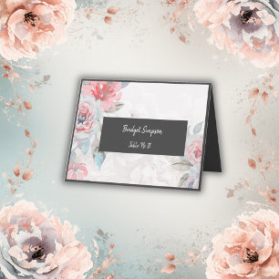 Agradecimiento Rosa de acuarela floral peony boda tarjeta de visi