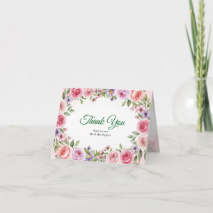 Agradecimiento Rosa Floral de Melocotón de Verano Tarjeta de Agra
